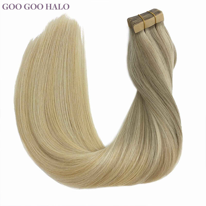 GOO GOO HALO Tape in Hair Extensions – 100% Remy Human Hair.