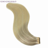 GOO GOO HALO Tape in Hair Extensions – 100% Remy Human Hair.
