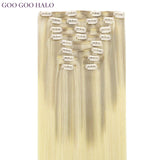 GOO GOO HALO Double Drawn Clip in Hair Extensions 160g – 100% Remy Human Hair.