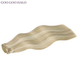 GOO GOO HALO Double Drawn Clip in Hair Extensions 160g – 100% Remy Human Hair.