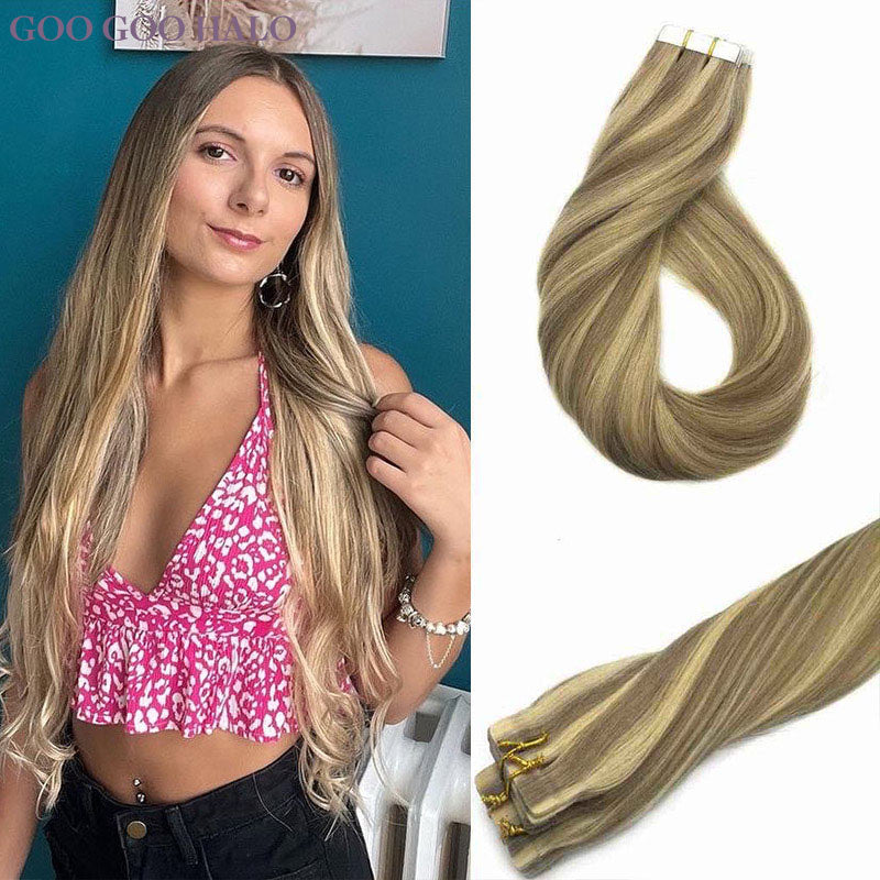 GOO GOO HALO Tape in Hair Extensions – 100% Remy Human Hair.