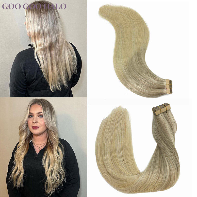 GOO GOO HALO Tape in Hair Extensions – 100% Remy Human Hair.