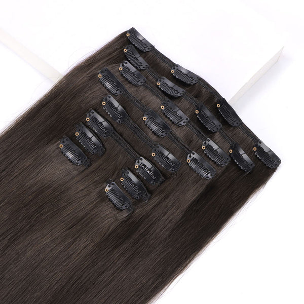 Double Drawn Clip in Hair Extensions 160g-sale