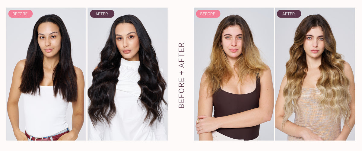 Before and after Tape-In extensions