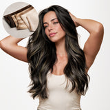 NATÜRLICHE SCHWARZE BALAYAGE (1B/6/1B) Einnähen von Haarverlängerungen