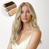 Ash Blonde Highlights (17A/60A) Tape-Ins 50g_100% Remy Human Hair extensions and accessories.