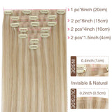 MECHAS RUBIAS SUCIAS (18A/613A) CLIP-INS SIN COSTURAS