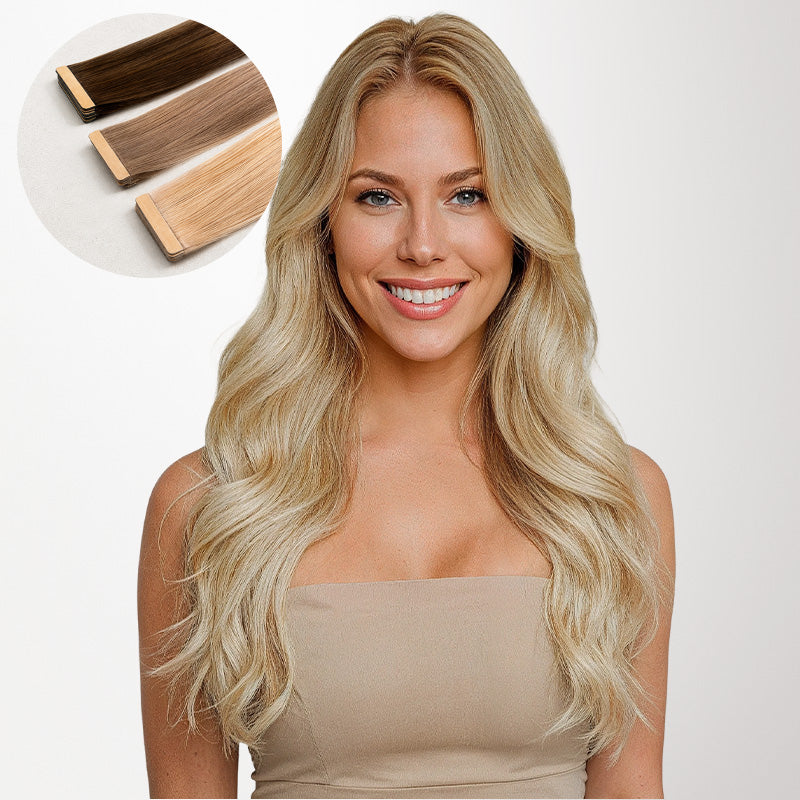Natural Blonde Balayage (18ET90A) Tape-Ins 50g