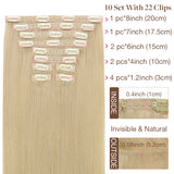 Double Drawn Clip in Hair Extensions 160g-sale