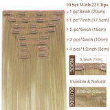 Extensiones de cabello con clip de doble estiramiento, 160 g, oferta