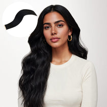 Jet Black (1) Mini Tape-Ins 40g – 100% Remy Human Hair.