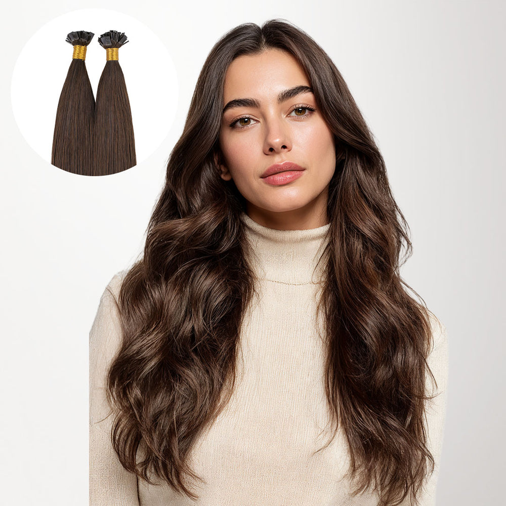 Chocolate Brown (4A) Flat Tip Hair Extensions 60g