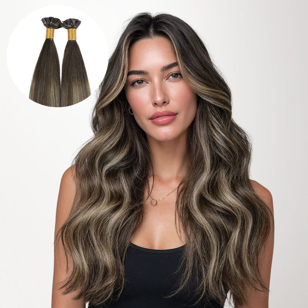 Honey Blonde Balayage (4/26/4) Flat Tip Hair Extensions 60g