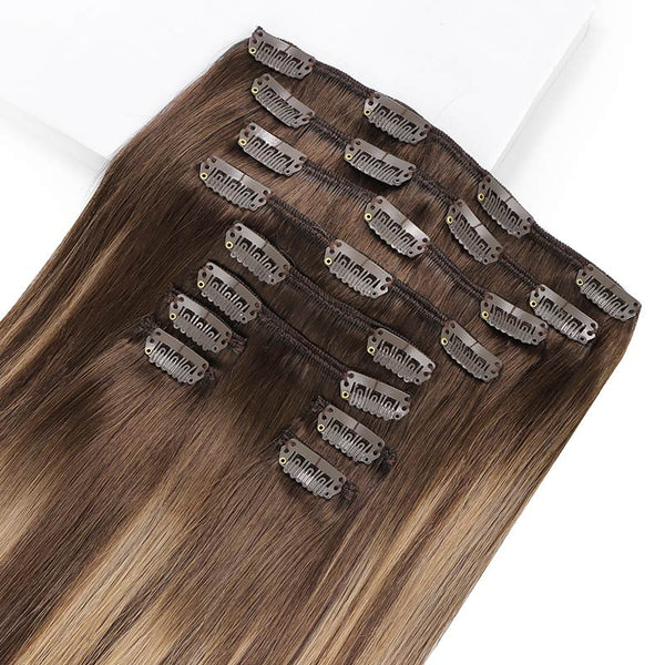 Double Drawn Clip in Hair Extensions 160g-sale