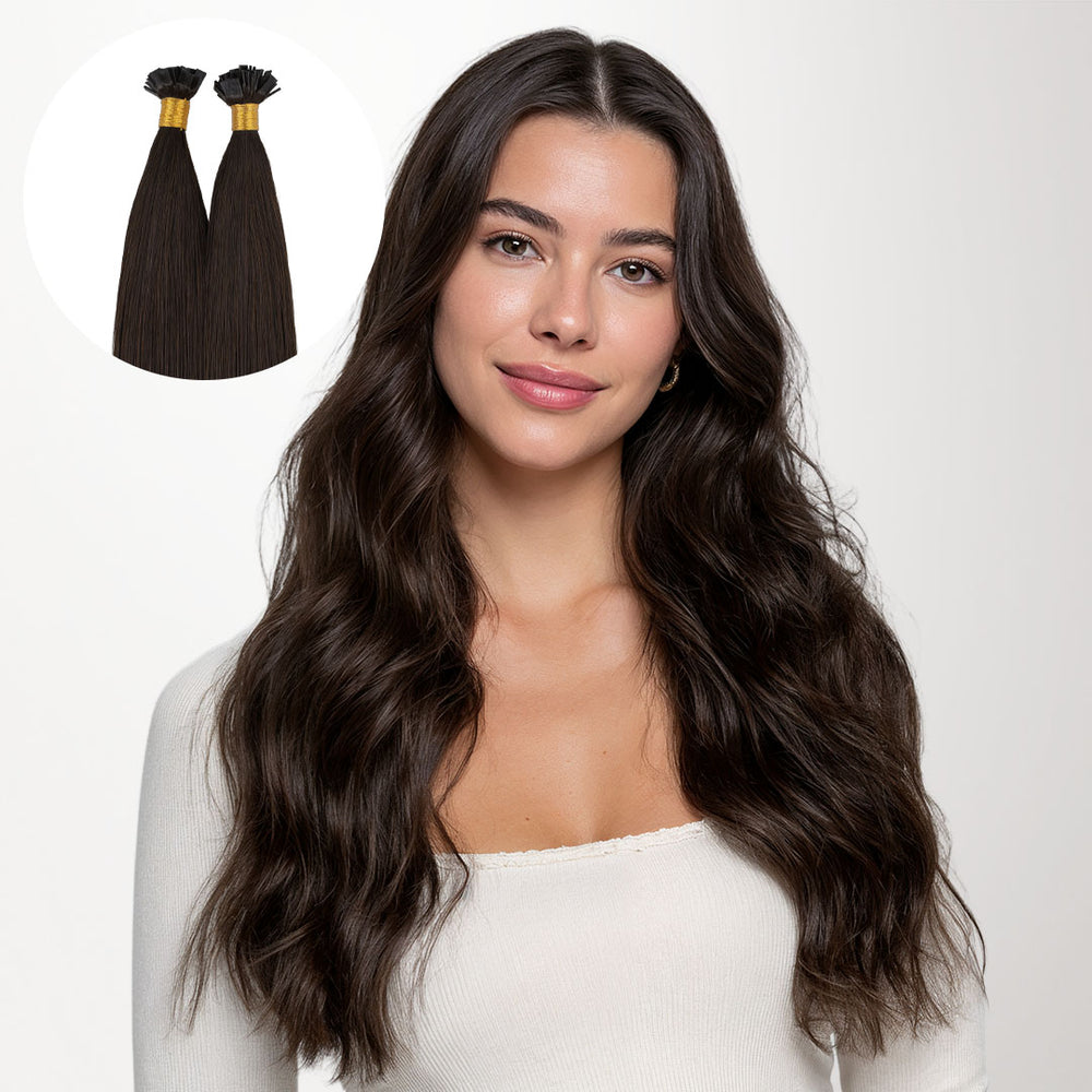 Dark Brown (2) Flat Tip Hair Extensions 60g