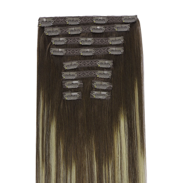 Double Drawn Clip in Hair Extensions 160g-sale