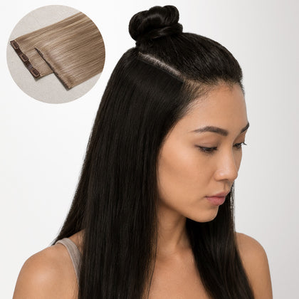 Natural Black (1B) Invisi Edge Seamless Clip-Ins (130g-170g)-100% Remy Human Hair extensions and accessories.