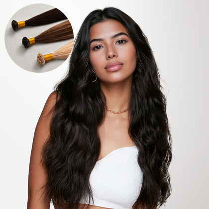 Natural Black (1B) Flat Tip Hair Extensions 50-60g-100% Remy Human Hair extensions and accessories.