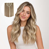 Brown to Platinum Blonde Highlights (PM8G/1000) Classic Clip-Ins (120g-150g)