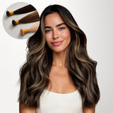 Dark Brown Balayage (2/6/2) Flat Tip Hair Extensions 60g