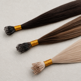 Extensiones de cabello con punta en I de color negro a rubio claro (1B/16/1B)