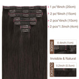 DARK BROWN (2) SEAMLESS CLIP-INS