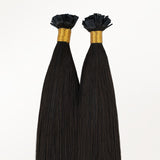 Natural Black (1B) Flat Tip Hair Extensions 60g