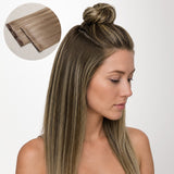 Caramel Blonde Balayage (4/27/4) Invisi Edge Seamless Clip-Ins (130g-170g)-100% Remy Human Hair extensions and accessories.