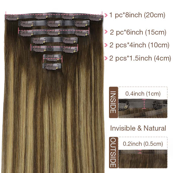 CARAMEL BLONDE BALAYAGE (4/27/4) SEAMLESS CLIP-INS – GOO GOO Hair