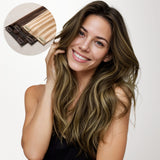 Caramel Blonde Balayage (4/27/4) Seamless Clip-Ins (130g-160g)