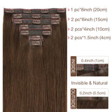 CHOCOLATE BROWN (4) SEAMLESS CLIP-INS