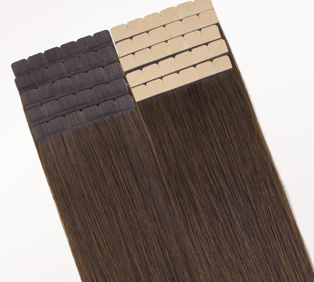 Chocolate Brown (4A) Mini Tape-Ins 40g – 100% Remy Human Hair.