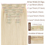 Double Drawn Clip in Hair Extensions 160g-sale