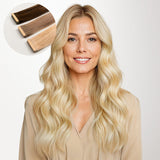 Bleach Blonde (613) Tape-Ins 50g_100% Remy Human Hair extensions and accessories.