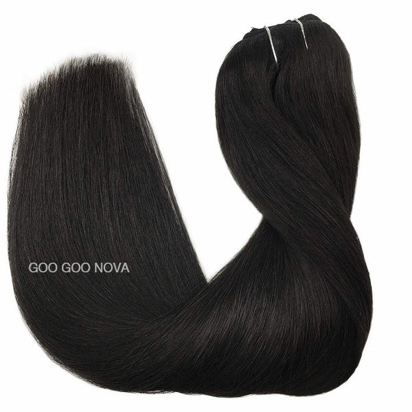 GOO GOO NOVA Classic Clip in Hair Extensions Real Human Hair 120g
