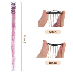 Hair Tinsel Clip In_100% Remy Human Hair.