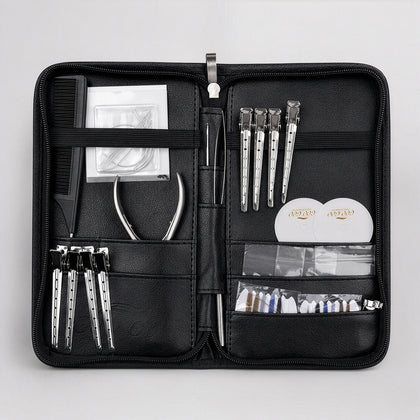 SALON TOOL KIT-100% Remy Human Hair extensions and accessories.