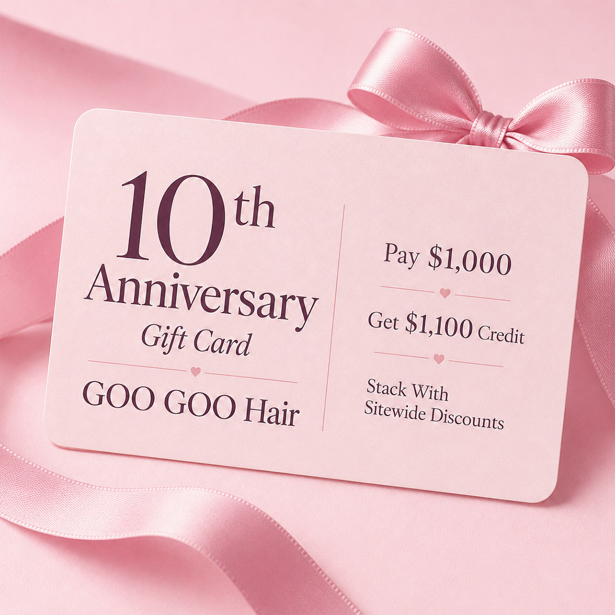  GOO GOO Hair Gift Card-100% Remy Human Hair extensions and accessories.