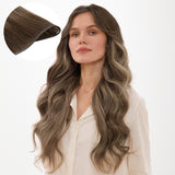 Honey Blonde Balayage (4/26/4) Genius Weft Hair Extensions (50-120g)_100% Remy Human Hair.