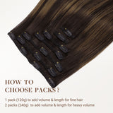 BALAYAGE CASTAÑO OSCURO (2/6/2) CLIP-INS CLÁSICOS