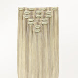 Ash Blonde Highlights (17A/60A) Seamless Clip-Ins (130g-150g) – 100% Remy Human Hair by GOO GOO Hair.
