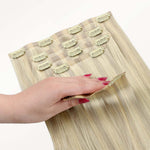 Ash Blonde Highlights (17A/60A) Seamless Clip-Ins (130g-150g) – 100% Remy Human Hair by GOO GOO Hair.