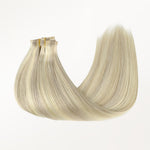 Ash Blonde Highlights (17A/60A) Seamless Clip-Ins (130g-150g) – 100% Remy Human Hair by GOO GOO Hair.