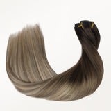 Bleach Blonde Balayage (3/8/613) Seamless Clip-Ins (130g-160g)