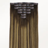 Karamellblondes Balayage (4/27/4) nahtlose Clip-Ins