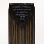 Dark Brown Balayage (2/6/2) Seamless Clip-Ins [Clearance] _100% Remy Human Hair.
