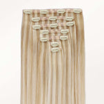 Dirty Blonde Highlights (18A/613A) Seamless Clip-Ins (130g-160g) – 100% Remy Human Hair by GOO GOO Hair.