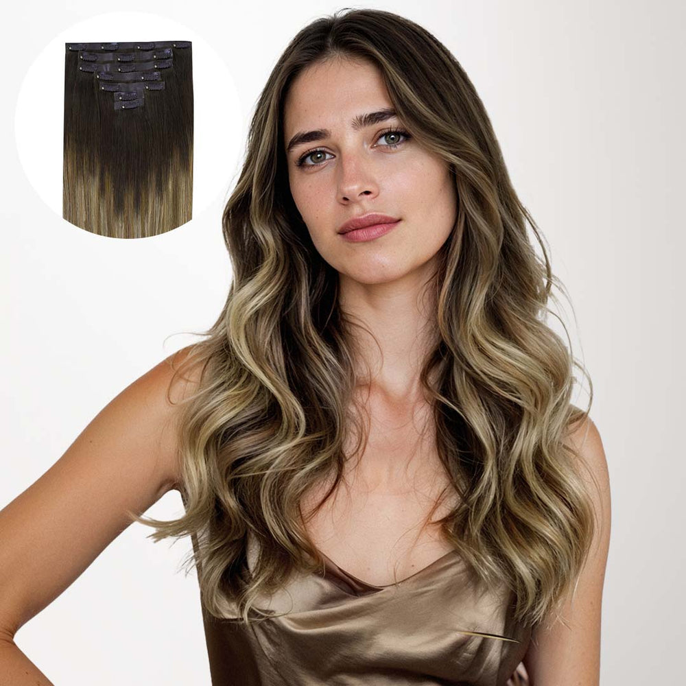 SCHMUTZIGES BLONDES OMBER (2/6/18) NAHTLOSE CLIP-INS