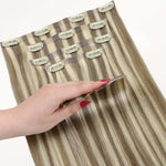 Golden Blonde Highlights (8/22) Seamless Clip-Ins (130g-150g) – 100% Remy Human Hair by GOO GOO Hair.
