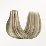 Golden Blonde Highlights (8/22) Seamless Clip-Ins (130g-150g) – 100% Remy Human Hair by GOO GOO Hair.
